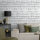 Minimalist Abstract Wavy Hatched-Line Wallpaper in Black and White - A636