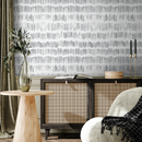 Minimalist Abstract Wavy Hatched-Line Wallpaper in Black and White - A636
