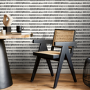 Scandinavian Wallpaper with an Organic Dashed Line Motif in Black and Off-White - A645