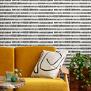 Scandinavian Wallpaper with an Organic Dashed Line Motif in Black and Off-White - A645