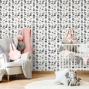 Geometric Wallpaper with Distressed Semi-Circles in Gray, Pink, and Beige - A670