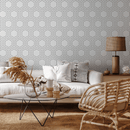 Minimalist Dotted Hexagon Geometric Wallpaper in Black - A730