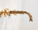 Handcrafted Wood & Brass Wall Mounted Faucet