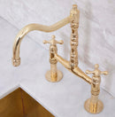 Timeless Unlacquered Brass Bridge Faucet for Classic Elegance