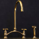 Stylish Engraved V-Style Brass Bridge Faucet for a Touch of Elegance