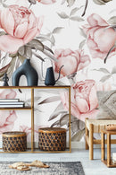 Gently Pink Peonies Wallpaper