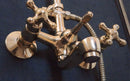 Unlacquered Brass Shower System With Tub Filler - Unlacquered Brass Shower