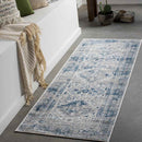 Jules Traditional Sky Blue/Light Gray/White/Navy Area Rug