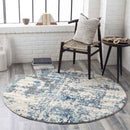 Leah Modern Navy/Aqua Area Rug