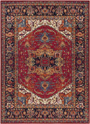 Elanor Traditional Dark Red Area Rug