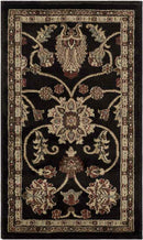 George Traditional Black Area Rug