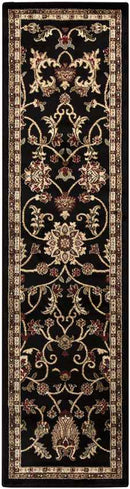 George Traditional Black Area Rug