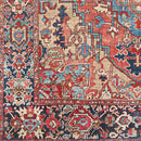 Manche Traditional Bright Red/Navy/Wheat/Ice Blue/Grass Green/Ivory Area Rug