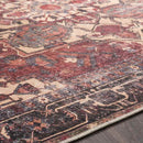 Rome Traditional Rust Washable Area Rug