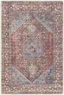 Milan Traditional Dark Plum Washable Area Rug