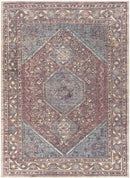 Milan Traditional Dark Plum Washable Area Rug