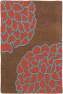 Aniak Modern Brown/Sky Red Area Rug