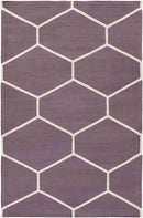 Arvada Modern Ivory/Eggplant Area Rug