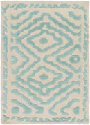 Ashland Modern Teal/Beige Area Rug