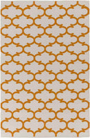 Zeumeren Modern Ivory/Orange Area Rug