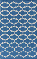 Zeumeren Modern Bright Blue/Ivory Area Rug