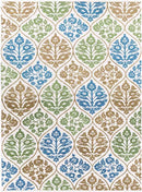 Dermott Cottage Green/Blue/Ivory Area Rug