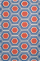Dutton Modern Blue/Orange Area Rug