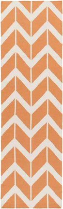 Dyer Modern Bright Orange/Cream Area Rug