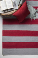 Nathaly Modern Red/Gray Area Rug