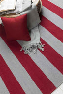 Nathaly Modern Red/Gray Area Rug
