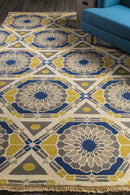 Ignacio Modern Blue/Yellow/Gray Area Rug