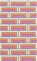Opelika Modern Orange/Beige Area Rug