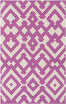 Oppelo Modern Magenta/Ivory Area Rug