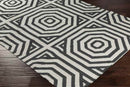 Rosa Modern Charcoal/Ivory Area Rug