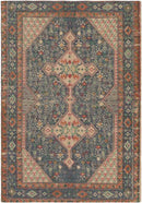 Shafter Traditional Khaki/Dark Blue/Orange Area Rug
