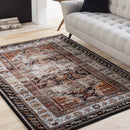 Tontitown Traditional Orange/Black Area Rug