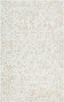 Geras Hide Leather and Fur Ivory Area Rug