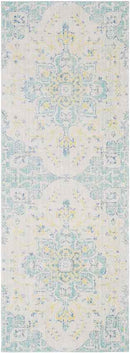Wokingham Traditional Aqua/Bright Yellow Area Rug