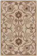 Two Hills Traditional Khaki Area Rug