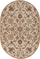 Two Hills Traditional Khaki Area Rug