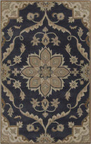 Carman Traditional Navy Area Rug