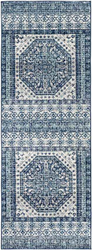 Langweer Traditional Dark Blue Area Rug