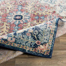 Gimel Traditional Sky Blue/Garnet Area Rug