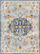 Buttinga Traditional Sky Blue/Saffron Area Rug