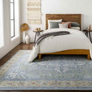 Ballum Traditional Sky Blue Area Rug