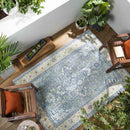 Ballum Traditional Sky Blue Area Rug