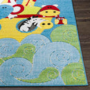 Warm Modern Sky Blue Area Rug
