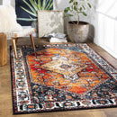 Koudhoorn Traditional Bright Orange Area Rug