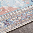 Laren Traditional Aqua Washable Area Rug