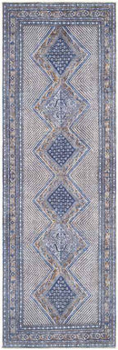 Limmen Traditional Navy Washable Area Rug